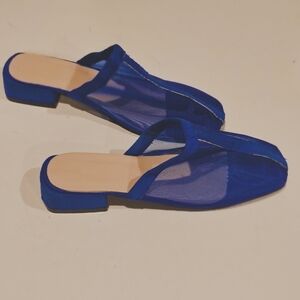 Cute Blue Women's Mesh Slip-On Sandals Size 43.